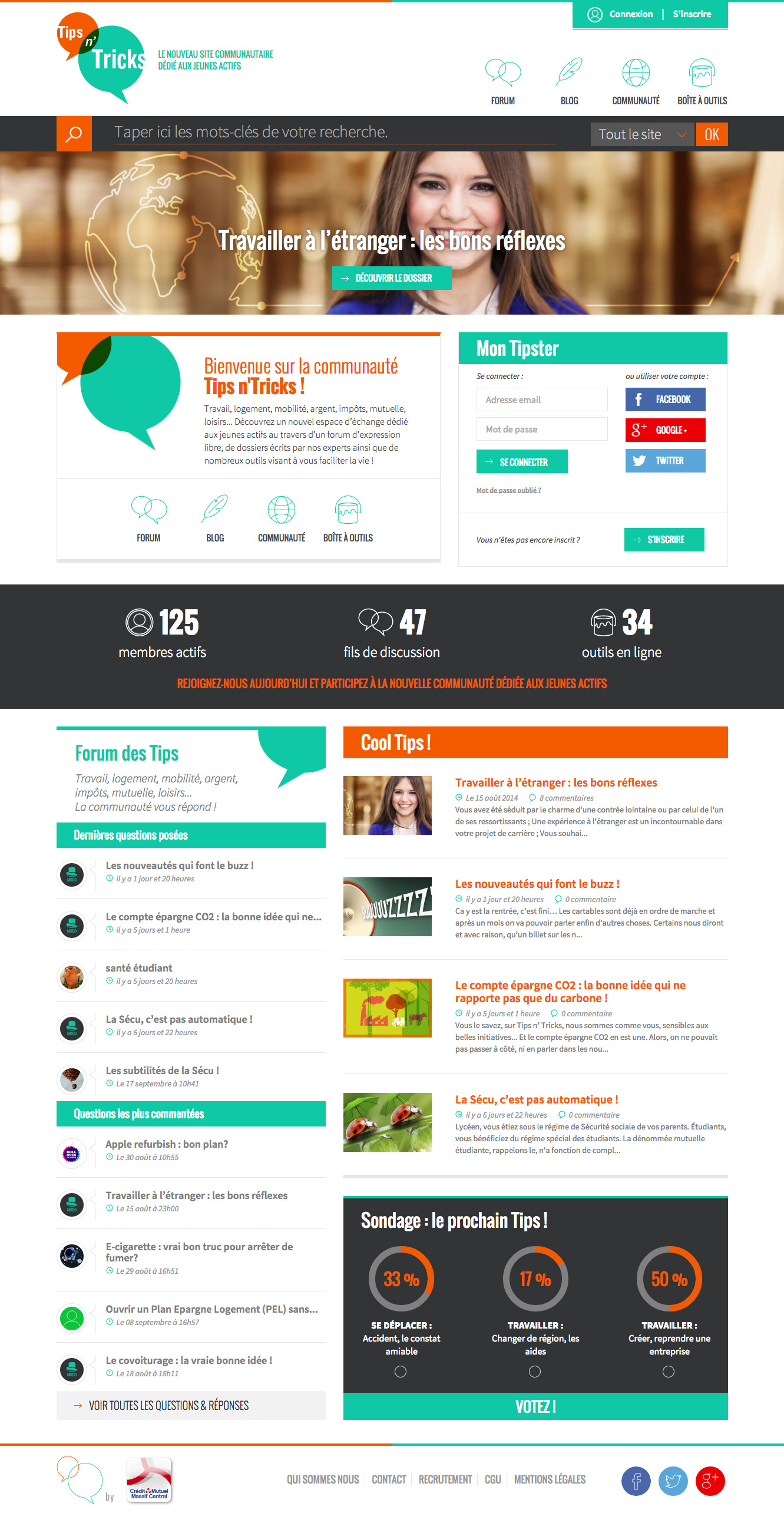 Site collaboratif Tips n’ Tricks Arkéa pour CRÉDIT MUTUEL ARKÉA