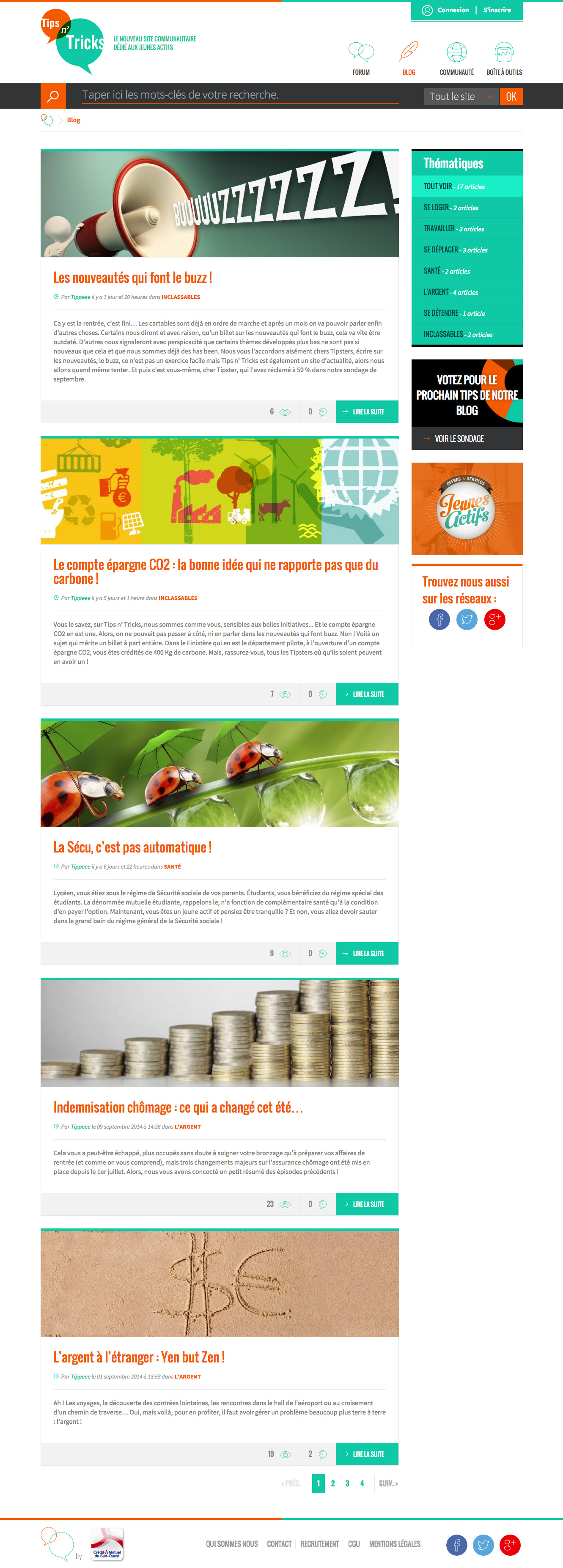 Site collaboratif Tips n’ Tricks Arkéa pour CRÉDIT MUTUEL ARKÉA
