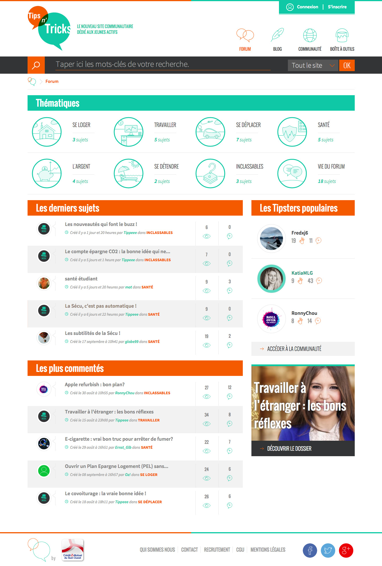 Site collaboratif Tips n’ Tricks Arkéa pour CRÉDIT MUTUEL ARKÉA