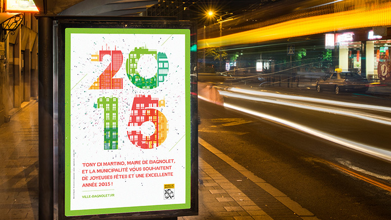 Bagnolet – Affiche vœux 2015 pour Ville de Bagnolet - Design