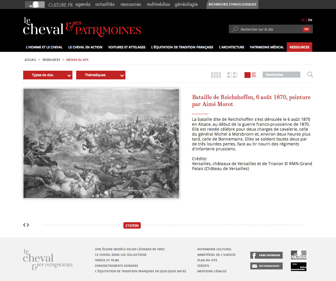 Le Cheval & ses Patrimoines - Site web encyclopédique pour Ministère de la culture et de la communication