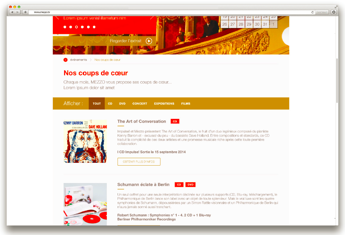 Site Mezzo et Mezzo Live HD pour Lagardère Active