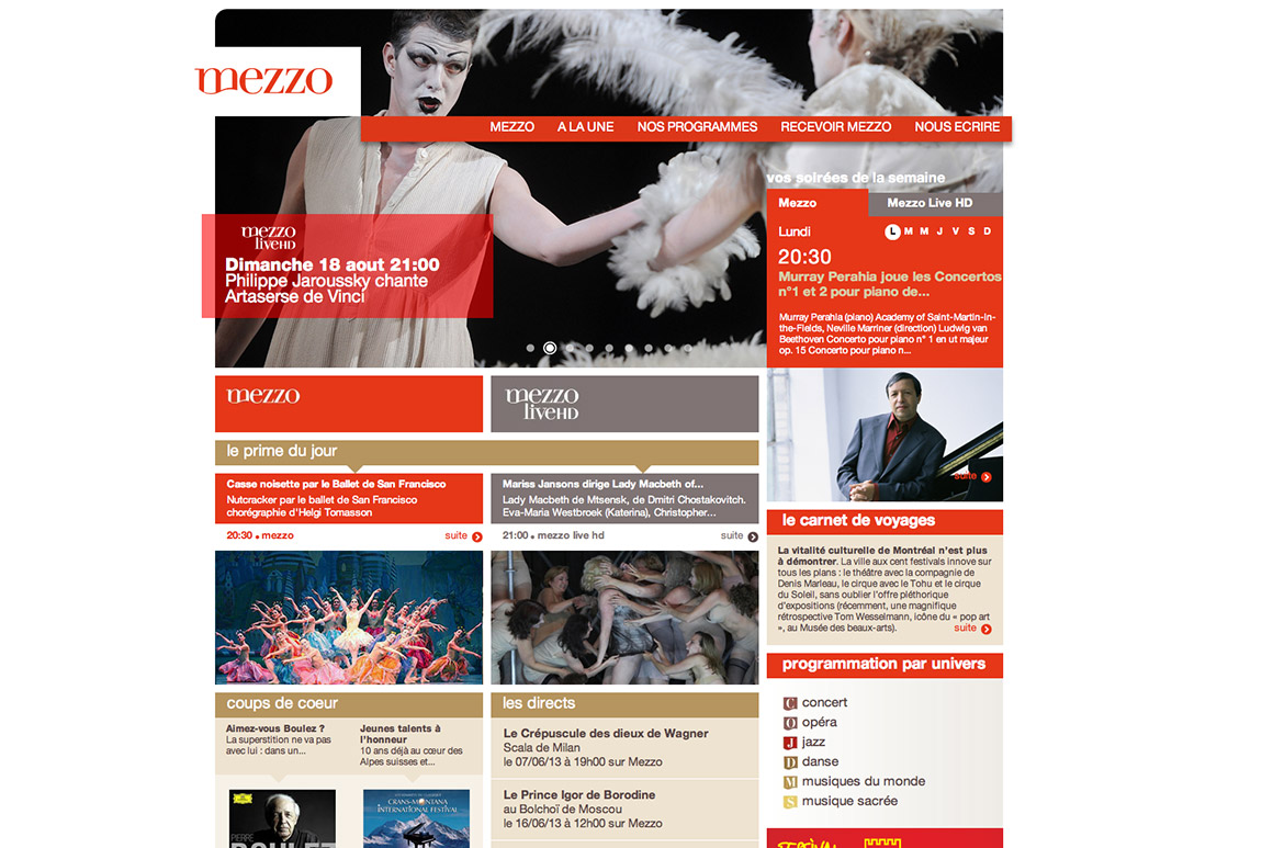Site Mezzo et Mezzo Live HD pour Lagardère Active